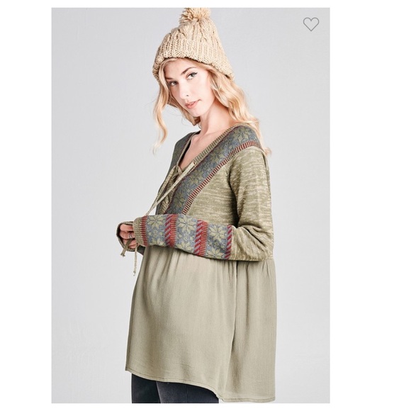 1 left❤️2 for $40❤️boho babydoll top - Picture 3 of 9